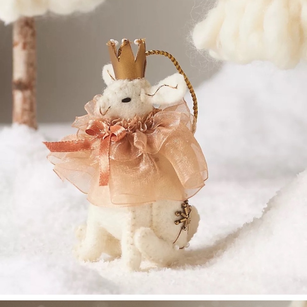 NWT Anthropologie Felt   Winter Ballet Christmas Ornament Rabbit